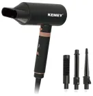 Фен для волосся Kemei KM-9203 4 насадки (концентратор, гребінець для вирівнювання волосся, насадка для локонів, конусна насадка)