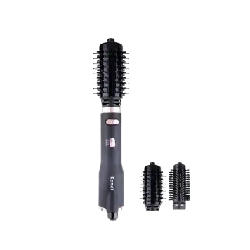 Фен KM 8022 щітка гребінець з обертовою насадкою для укладання та завивки волосся з іонізацією автоматична 2в1 Kemei 1000W