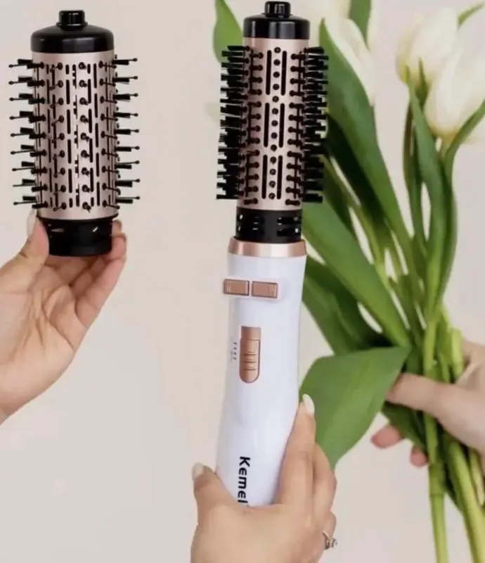 Фен-щітка для укладки волосся з насадками Kemei KM-8020