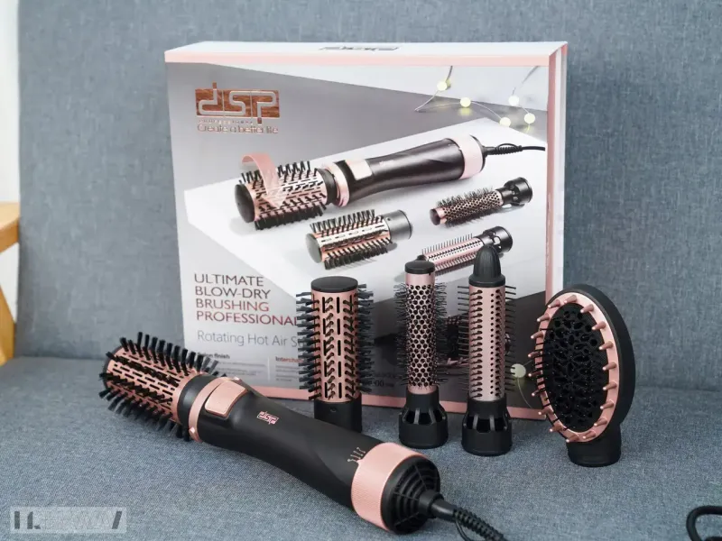Фен щітка для волосся з щіткою, що обертається (крутиться) з насадками для укладання волосся 5в1 DSP 1000W