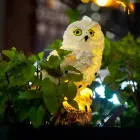 Ліхтар садовий Сова із сонячною панеллю WHITE