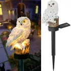 Ліхтар садовий Сова із сонячною панеллю WHITE