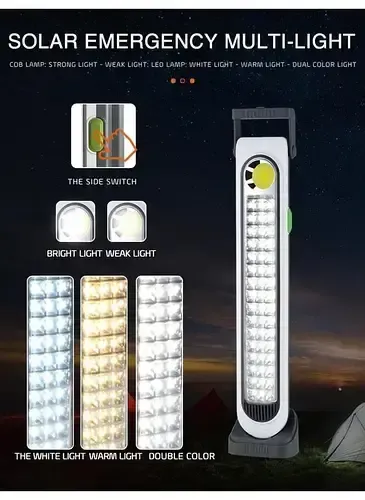 Ліхтар світлодіодний акумуляторний HEL-6855T із сонячною панеллю