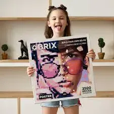Фото конструктор з додатком Qbrix Poster Photo Construction Pink