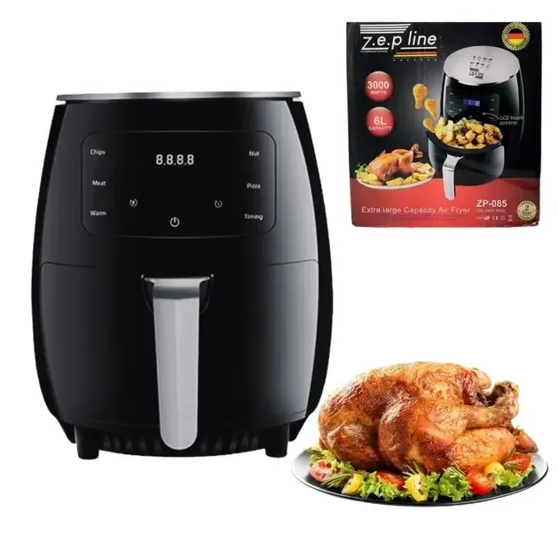 Фритюрниця електрична безмасляна. Аеро-фрітюрниця на 6 л Zepline ZP-085 3000W LED дисплей
