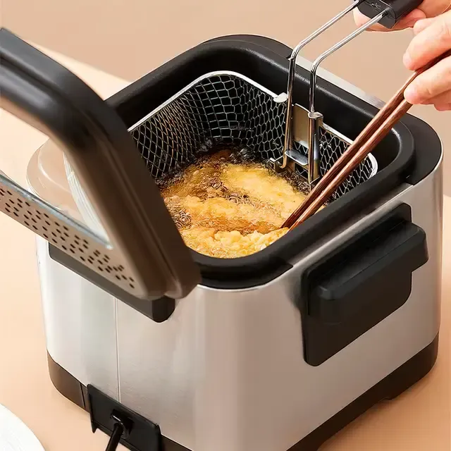 Фритюрница для дома на 1,5л Crownberg CB 5542, 1200 Вт для картошки фри, нагетсов