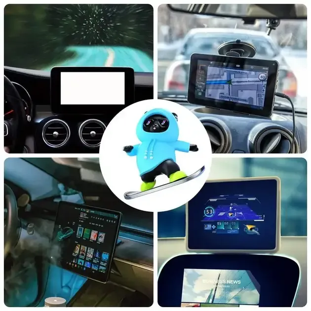 Фігурка-слайдер в автомобілі L'Andre Sliding Cartoon Bear Ведмідь скейтер Cool Black