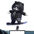 Фігурка-слайдер в автомобілі L'Andre Sliding Cartoon Bear Ведмідь скейтер Cool Black
