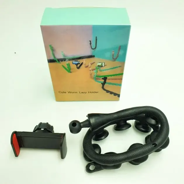 Гнучкий тримач для телефону із присосками Cute Worm Lazy Holder