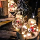 Гірлянда завіса штора Кулі з наповненням Дід Мороз, 3м, 10 куль LED USB