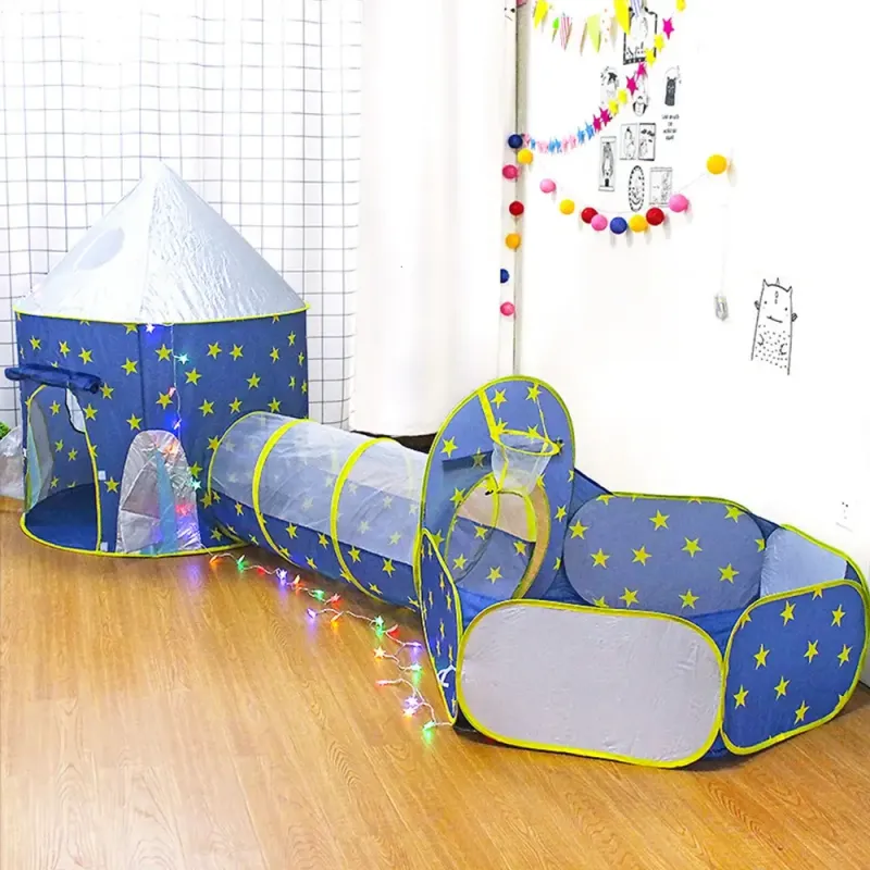 Дитячий ігровий будиночок-намет "Замок" 3в1 з тунелем та басейном під кульки