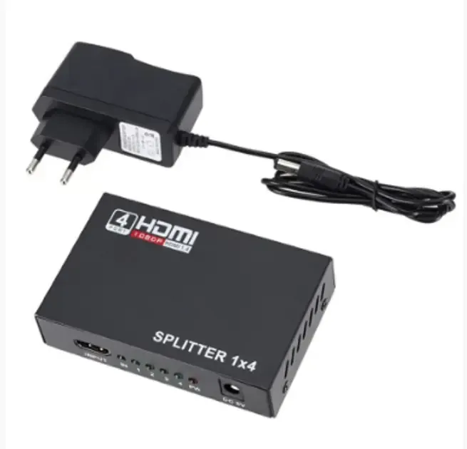 HDMI розгалужувач на 4 порти HDMI SPLITTER 1 in 4 / Чорний