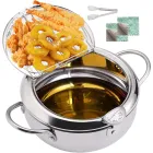 Глибока сковорода з термометром та кришкою, 2,2л. нержавіюча сталь