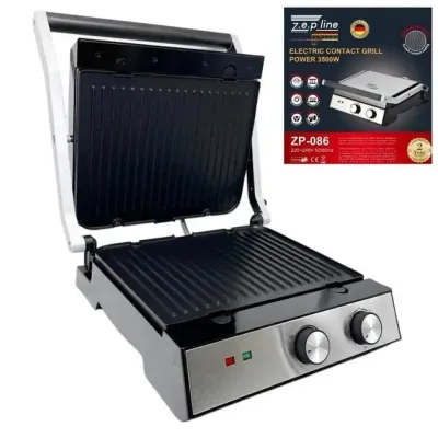 Гриль електричний притискний Zepline 3500W зі знімними пластинами контактний