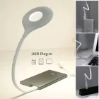 Гнучка USB лампа з голосовим керуванням із зарядкою від Power bank біла / Світлодіодний ліхтар LK-50