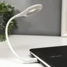 Гнучка USB лампа з голосовим керуванням із зарядкою від Power bank біла / Світлодіодний ліхтар LK-50