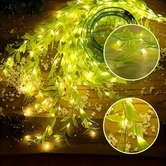 Гірлянда Роса з LED-підсвічуванням "Зелена Верба" ??2, Тепле світло SF-56