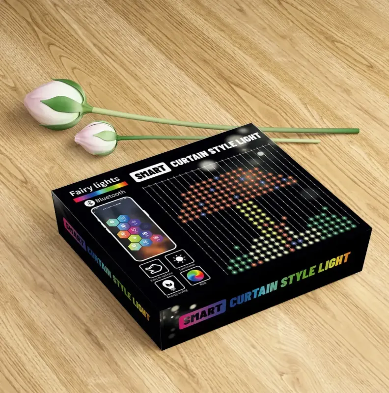 Гірлянда Штора від мережі 3х3 м 400LED RGB + пульт дистанційного керування, SF-1 / Розумна гірлянда з додатком на телефон