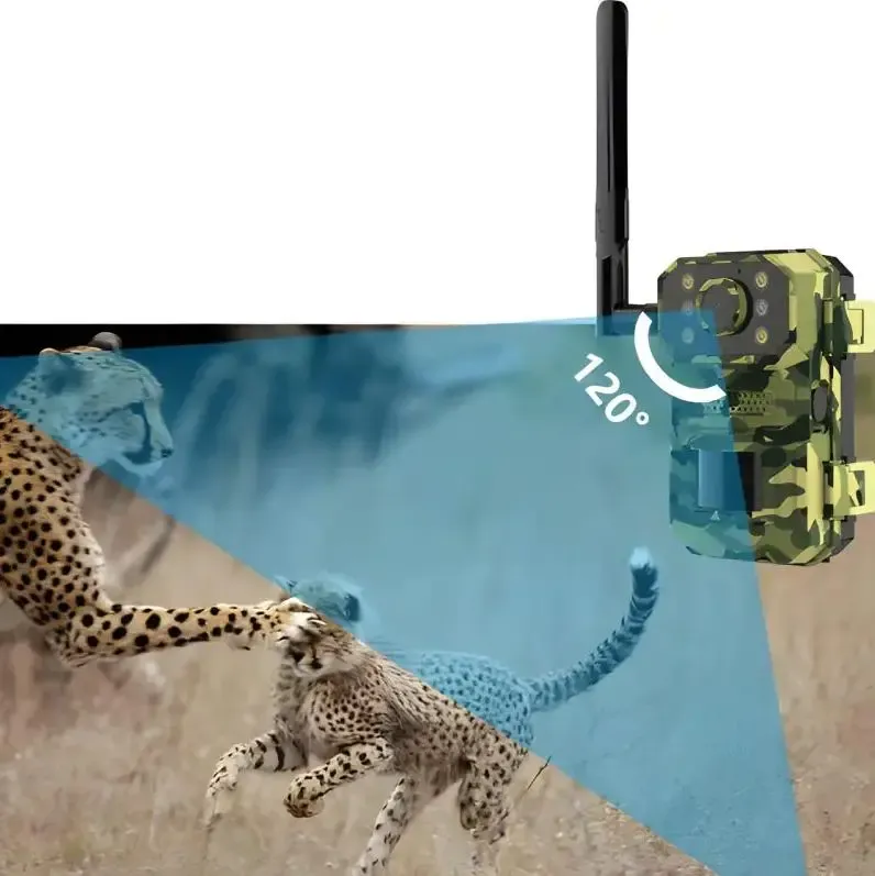 Камера для полювання на сонячній батареї A8S 4G, нічна зйомка, датчик руху, камуфляж