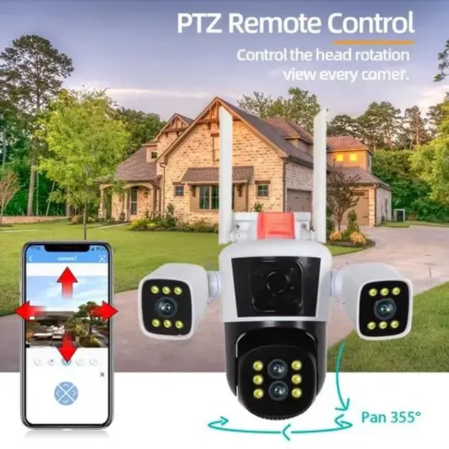 Камера IP спостереження Wifi 16 Мп 10-Х ZOOM вулична поворотна