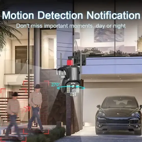Камера з віддаленим доступом Вулична охоронна поворотна камера 4G з сиреною та зумом