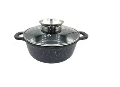 Котел UNIQUE UN-5277 28см мармур/чорний