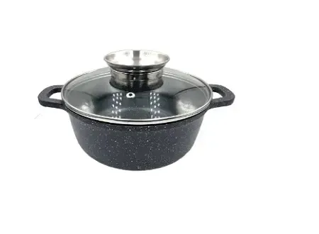 Котел UNIQUE UN-5277 28см мармур/чорний