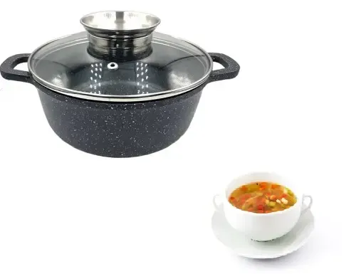 Котел UNIQUE UN-5277 28см мармур/чорний