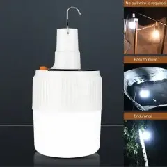 Кемпінгова лампа з гачком та АКБ та сонячною панеллю SL-24