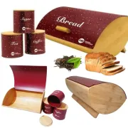 Хлібниця з дерева 4 в 1 із ємностями для зберігання ZP-042