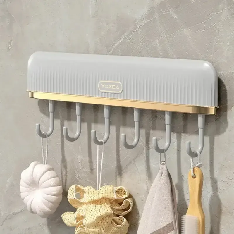 Клейка вішалка з гачками, утримувач для посуду з 6 гачками Plastic hook