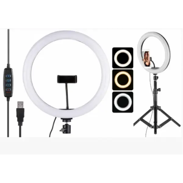 Кільцева LED лампа 30 см з тримачем для телефону / Студійне світло