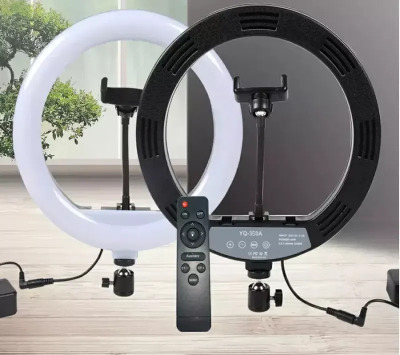 Кільцева LED лампа YQ-320B (30см) з утримувачем телефону для бьюті селфі зйомки Ring Light