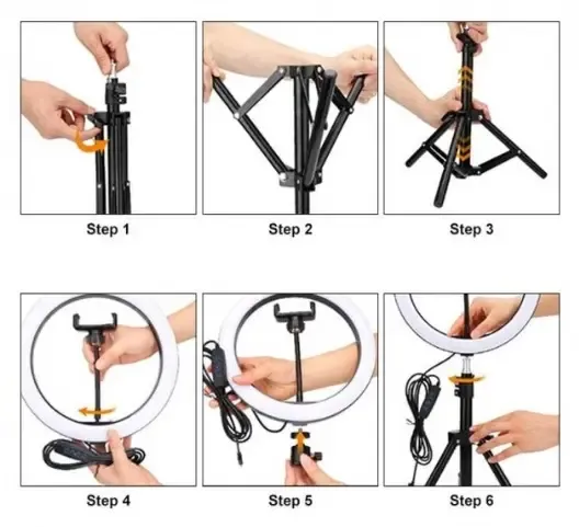 Кільцева лампа зі Штативом RGB 36 см, Світлодіодна LED лампа, Кільцеве світло, Різнобарвна лампа блогера