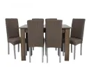 Комплект чохлів на стільці без оборки 6 штук (коричневий)
