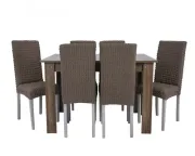 Комплект чохлів на стільці без оборки 6 штук (коричневий)