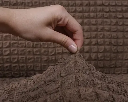 Комплект чохлів на стільці без оборки 6 штук (коричневий)