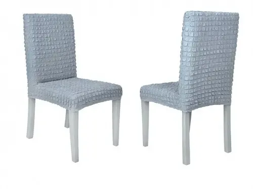 Комплект чохлів на стільці без оборки 6 штук (сірий)