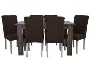 Комплект чохлів на стільці без оборки 6 штук (темно-коричневий)