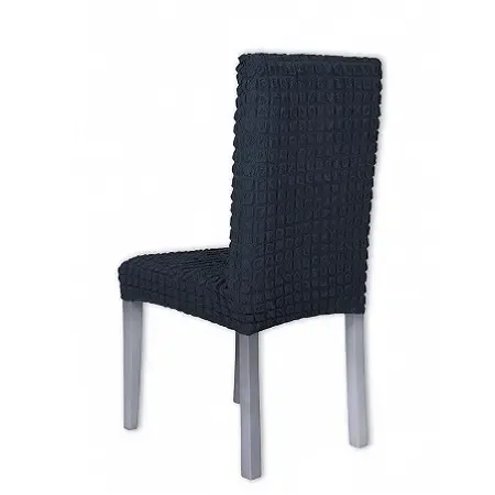 Комплект чохлів на стільці без оборки 6 штук (темно-сірий)