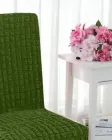 Комплект чохлів на стільці без оборки 6 штук (зелений)