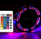 Комплект Світлодіодна стрічка багатобарвна 3528 RGB комплект 5м з пультом