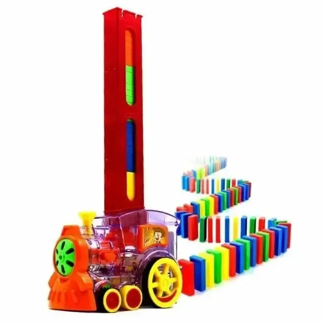 Конструктор іграшка-поїзд доміно, DOMINO Happy Truck sciries COLORS 60 деталей