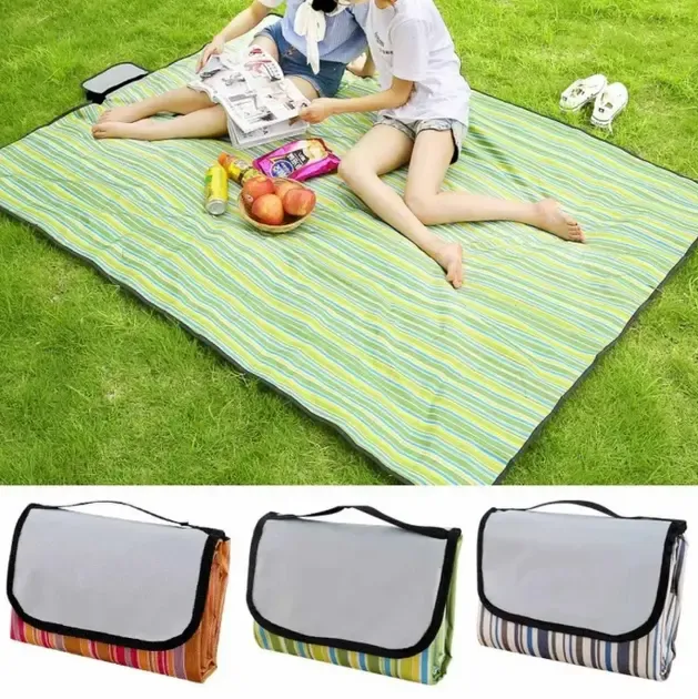 Килимок для пікніка водонепроникний покривало плед на природу підстилка непромокальна для пляжу 147х180см