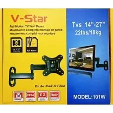 Кріплення кронштейн для телевізорів/моніторів поворотний V-Star 101W 14-27'' Чорний