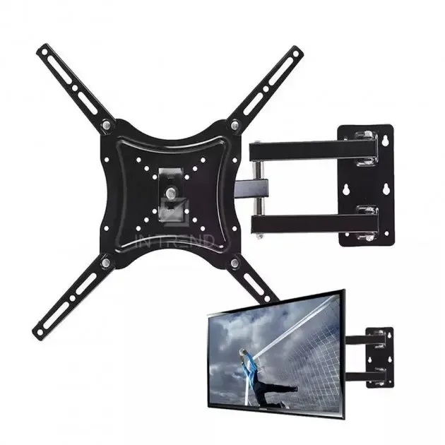 Кронштейн для телевізора HDL-117B-2 Чорний настінний кріплення діагоналлю 14" - 55" тримач для плазми до 50 кг