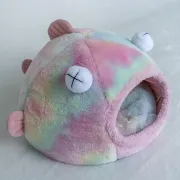 Ліжко для домашніх тварин, м'який будиночок у формі риби, плюшеві ліжка для кішок і собак