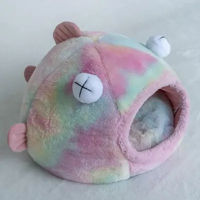 Ліжко для домашніх тварин, м'який будиночок у формі риби, плюшеві ліжка для кішок і собак