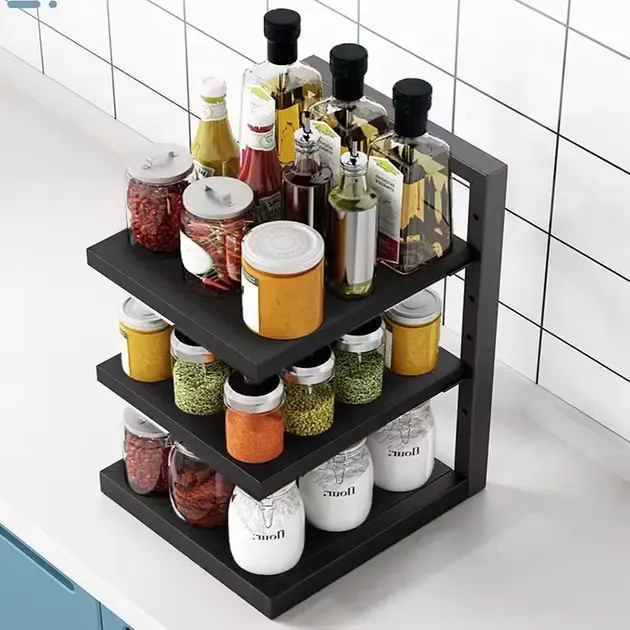 Кухонна полиця для зберігання каструль на 3 рівні для зберігання каструль регульована