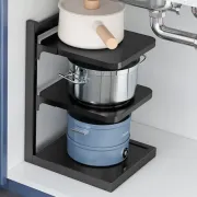 Кухонна полиця для зберігання каструль на 3 рівні для зберігання каструль регульована